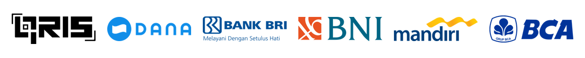 Kami Menerima Pembayaran QRIS, DANA, BRI, BNI, MANDIRI, BCA
