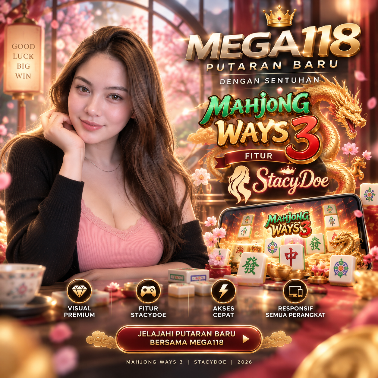 Thumbnail 1 of 3, Poster, MEGA118 # Putaran Baru Dengan Sentuhan Mahjong Ways 3 Fitur StacyDoe designed and sold by MEGA118.