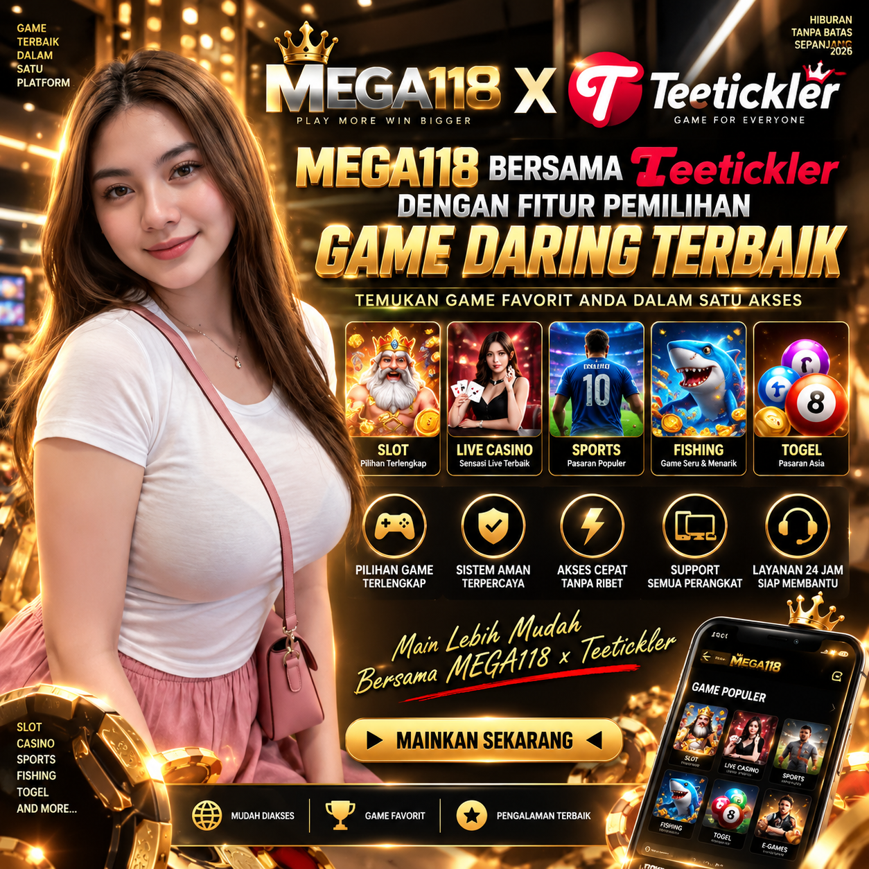 MEGA118 Bersama Teetickler Dengan Fitur Pemilihan Game Daring Terbaik