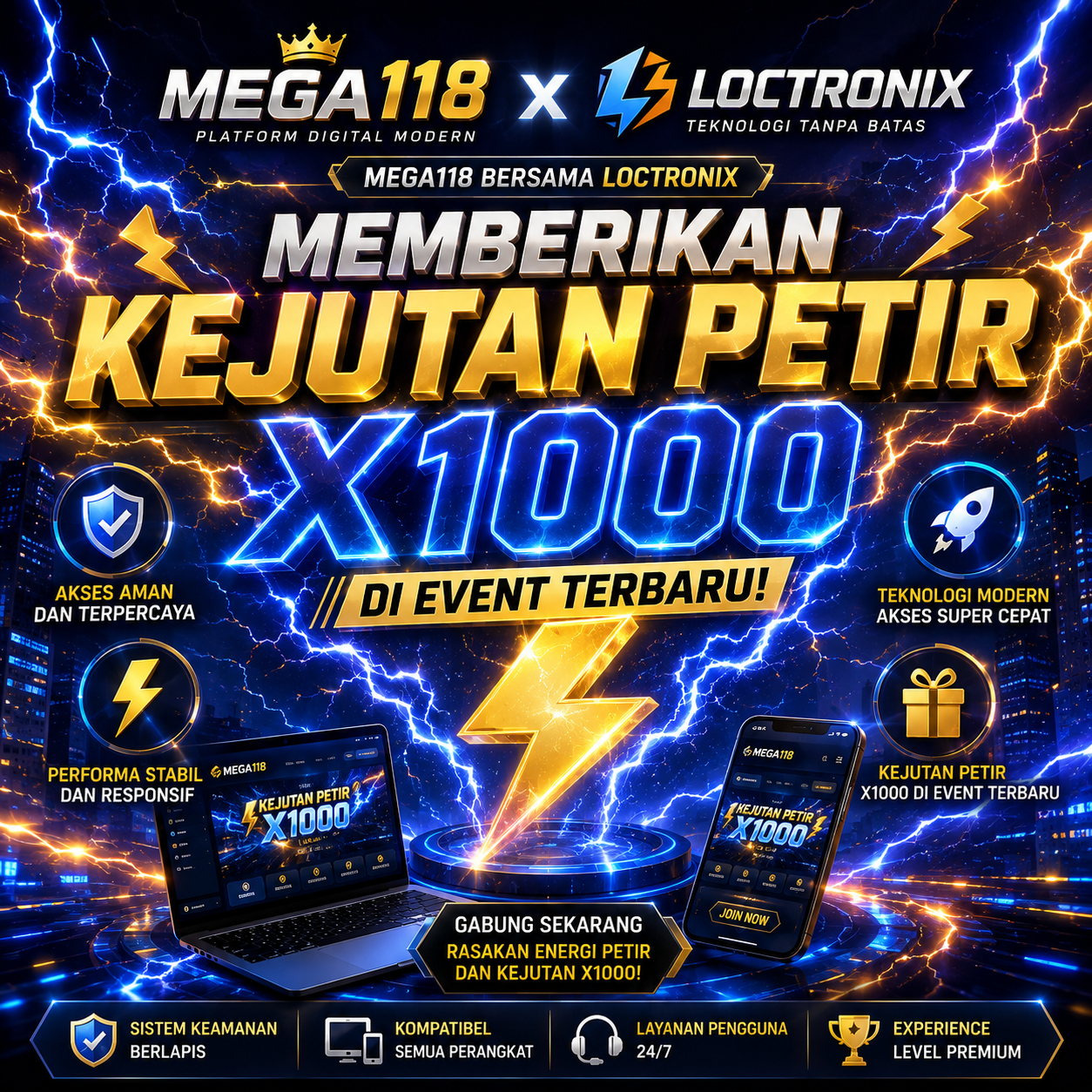 MEGA118 Bersama Loctronix Memberikan Kejutan Petir X1000 Dievent Terbaru