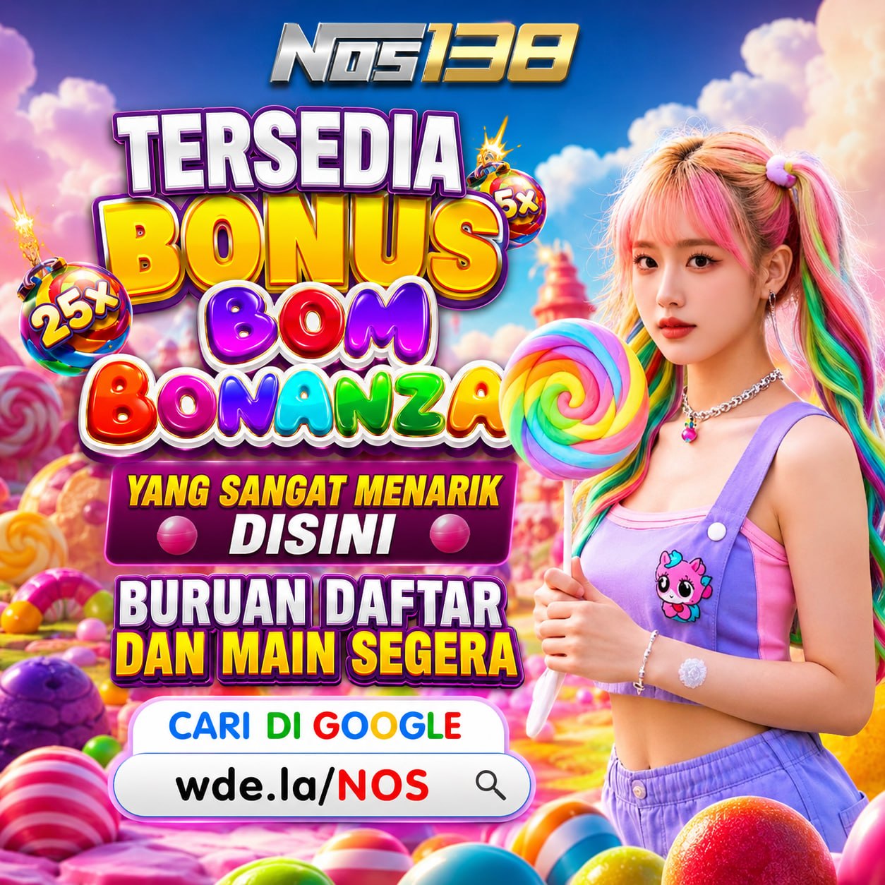 NOS138 🍬 Dunia Candy Penuh Bonus dalam Bom Bonanza
