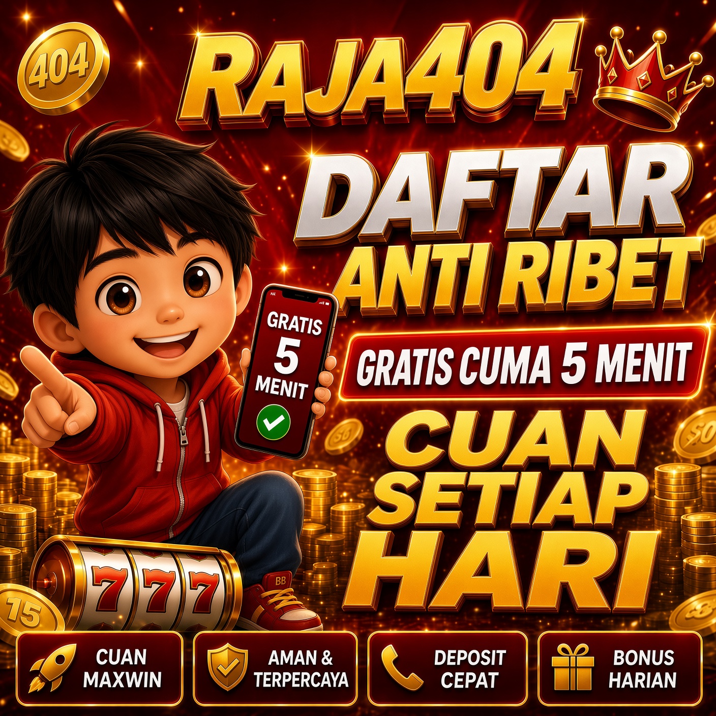 RAJA404 | Daftar Anti Ribet Gratis Cuma 5 Menit Langsung Cuan Setiap Hari
