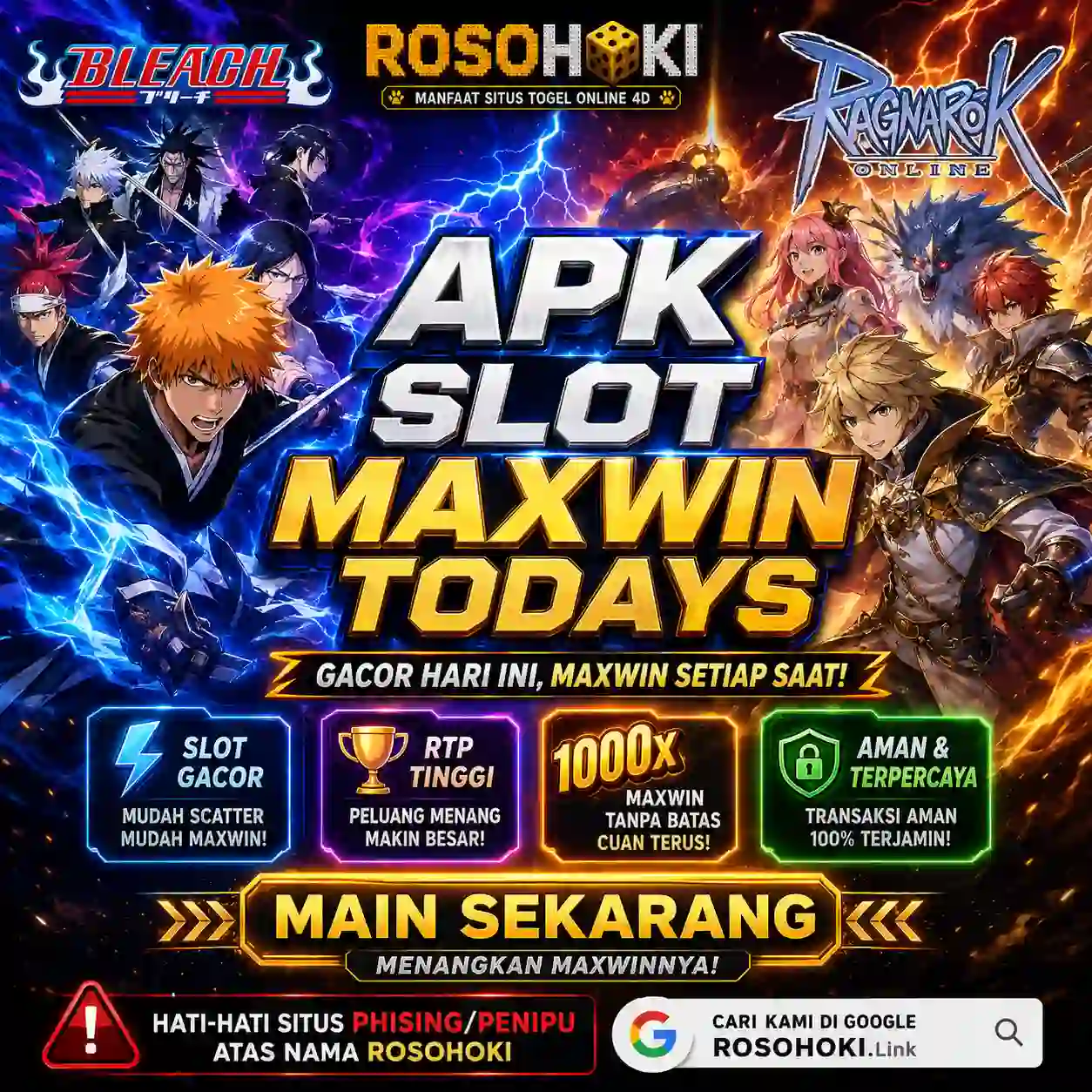 Banner Aplikasi ROSOHOKIdengan akses permainan digital