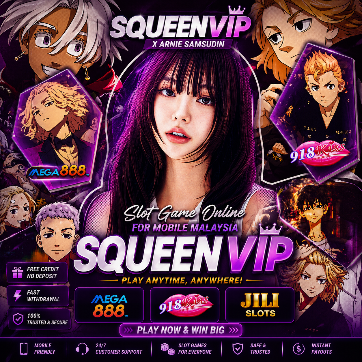 SQUEENVIP x Arnie Samsudin: Slot Game Online For Mobile Malaysia | Mega888 | 918Kiss