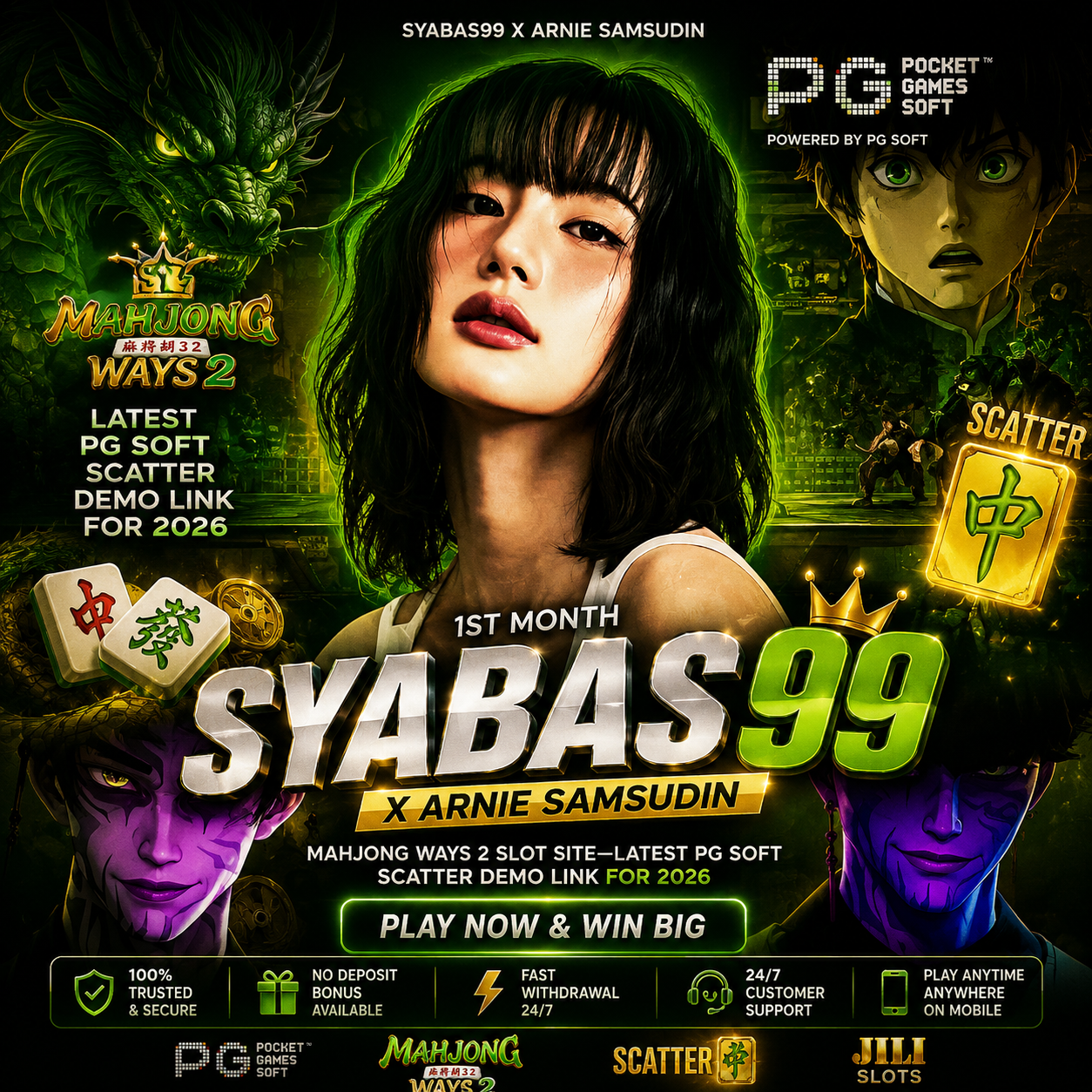 SYABAS99 x Arnie Samsudin: Mahjong Ways 2 Slot Site—Latest PG Soft Scatter Demo Link for 2026