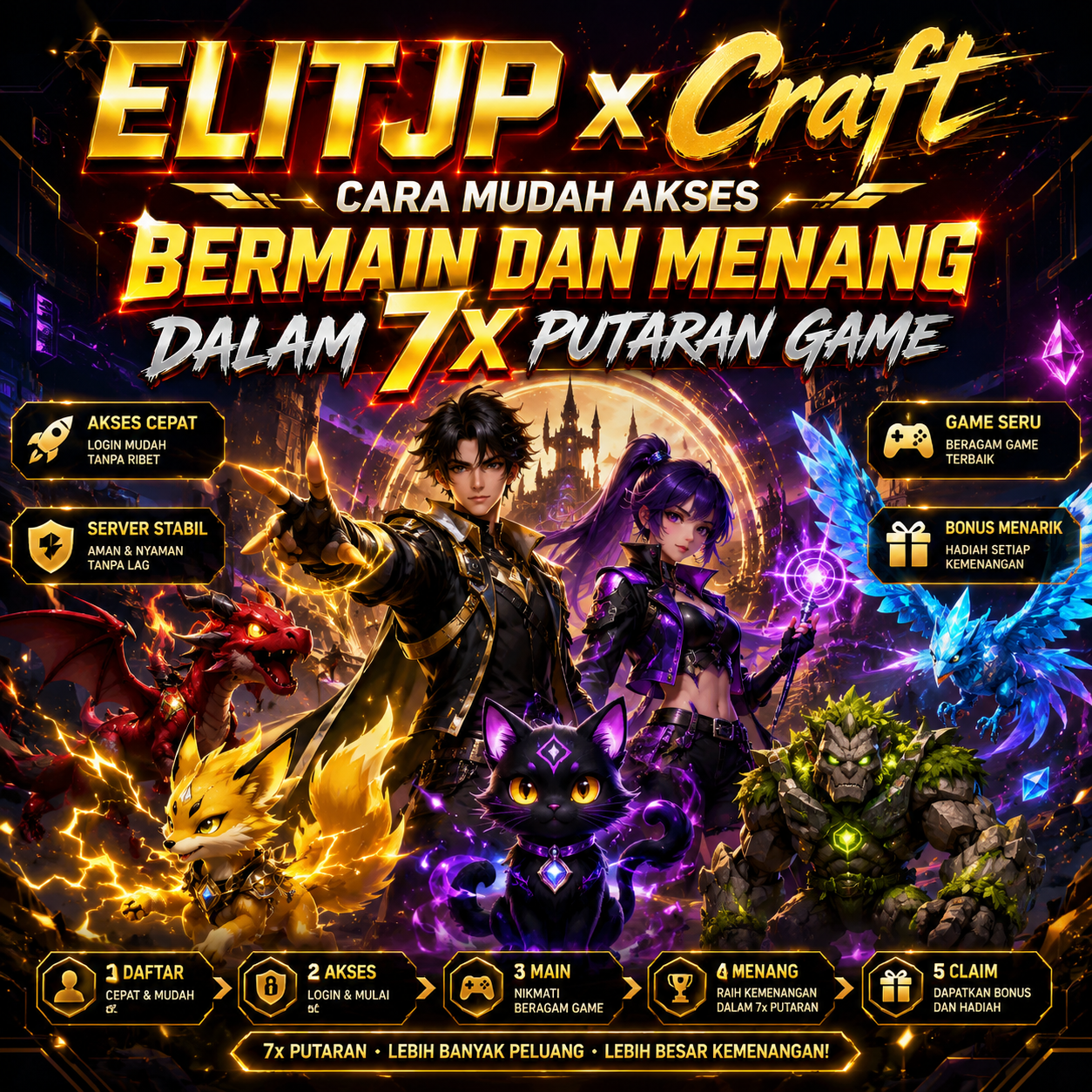 ELITJP x Craft Cara Mudah Akses Bermain Dan Menang Dalam 7x Putaran Game