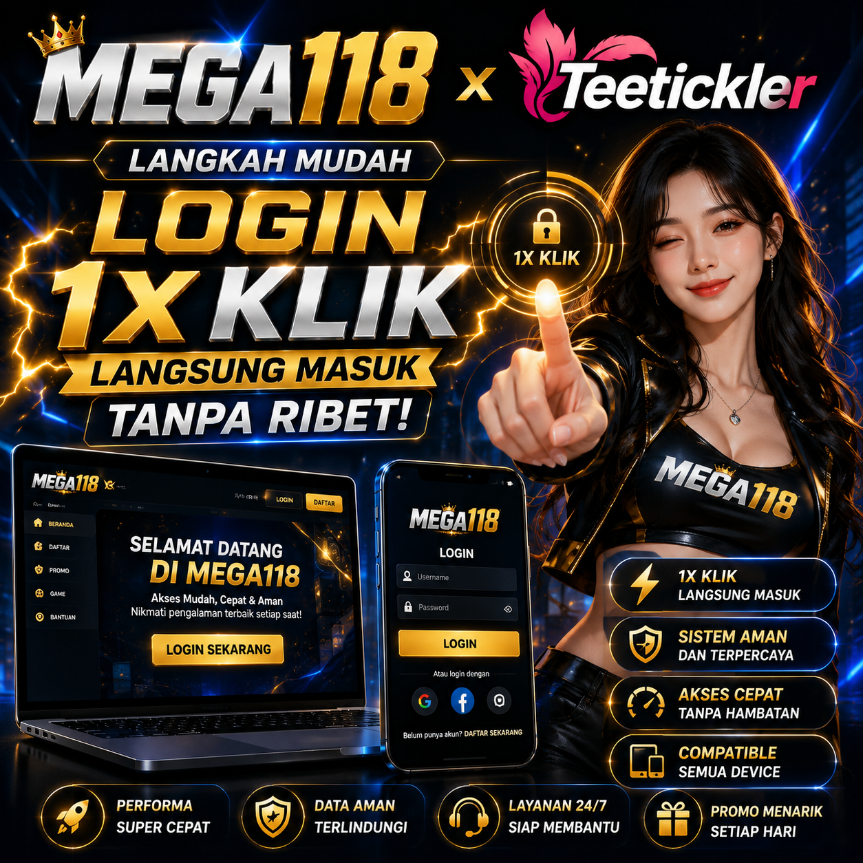 MEGA118 x Teetickler Langkah Mudah Login 1x Klik Langsung Masuk Tanpa Ribet!