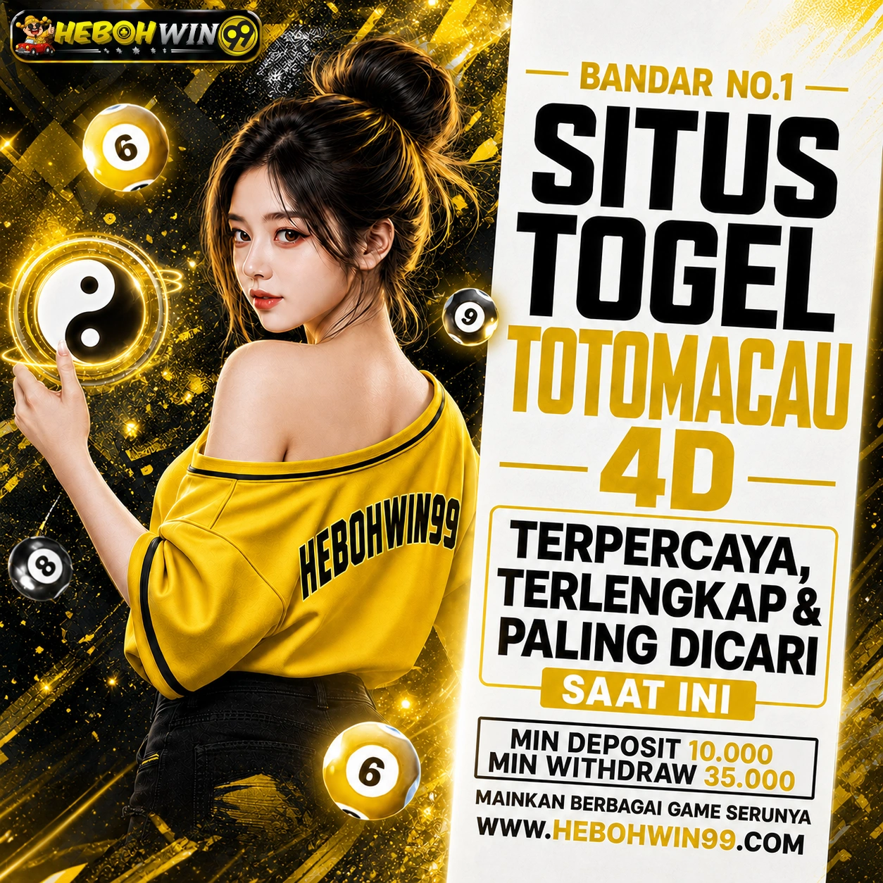 HEBOHWIN99 Akses Bandar No.1 Situs Togel TotoMacau 4D Terlengkap Dengan Min Bettingan 100 Perak!
