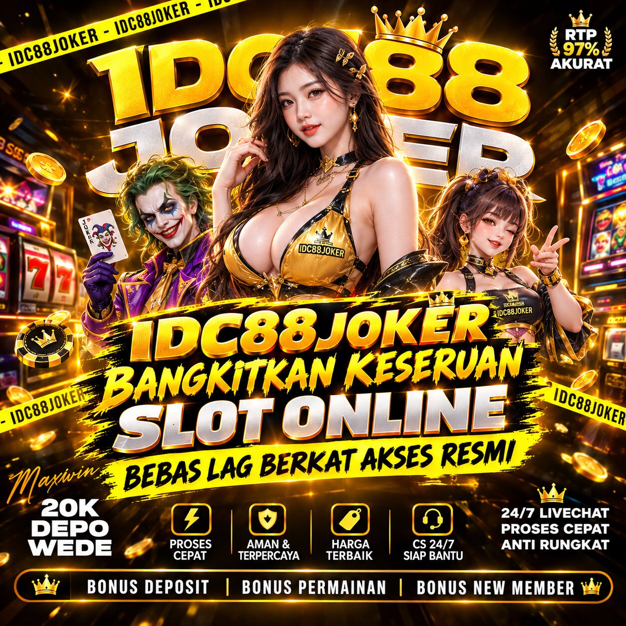 banner IDC88JOKER Bangkitkan Keseruan Slot Online Bebas Lag Berkat Akses Resmi