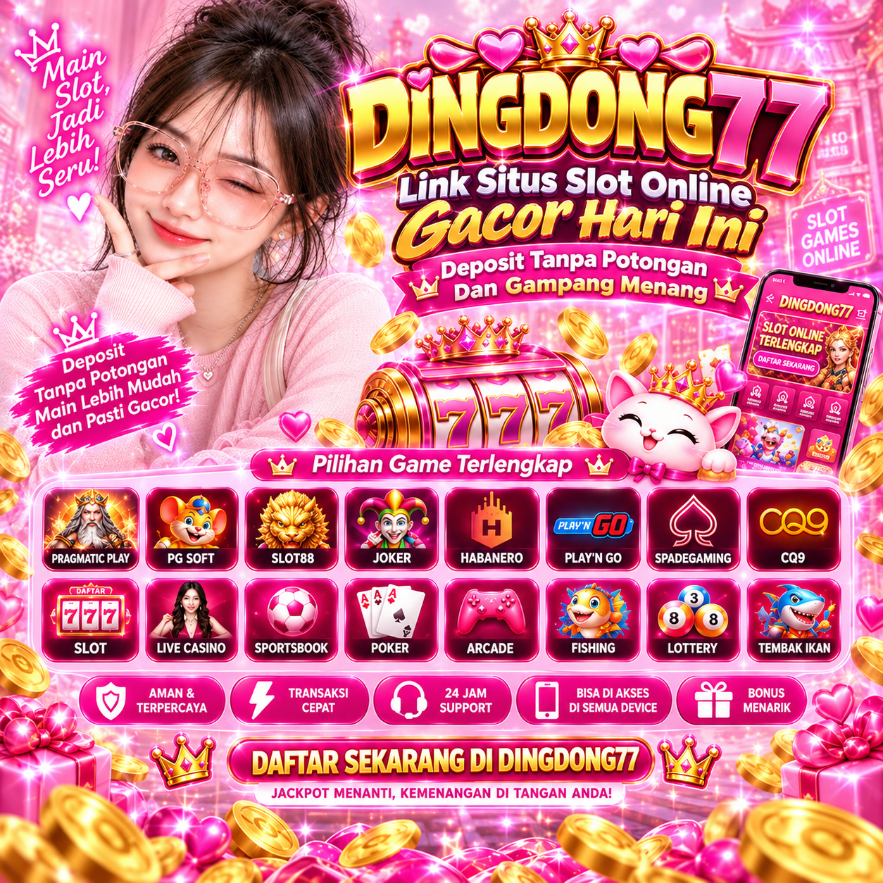 DINGDONG77 | Link Situs Slot Online Gacor Hari Ini Deposit Tanpa Potongan Dan Gampang Menang
