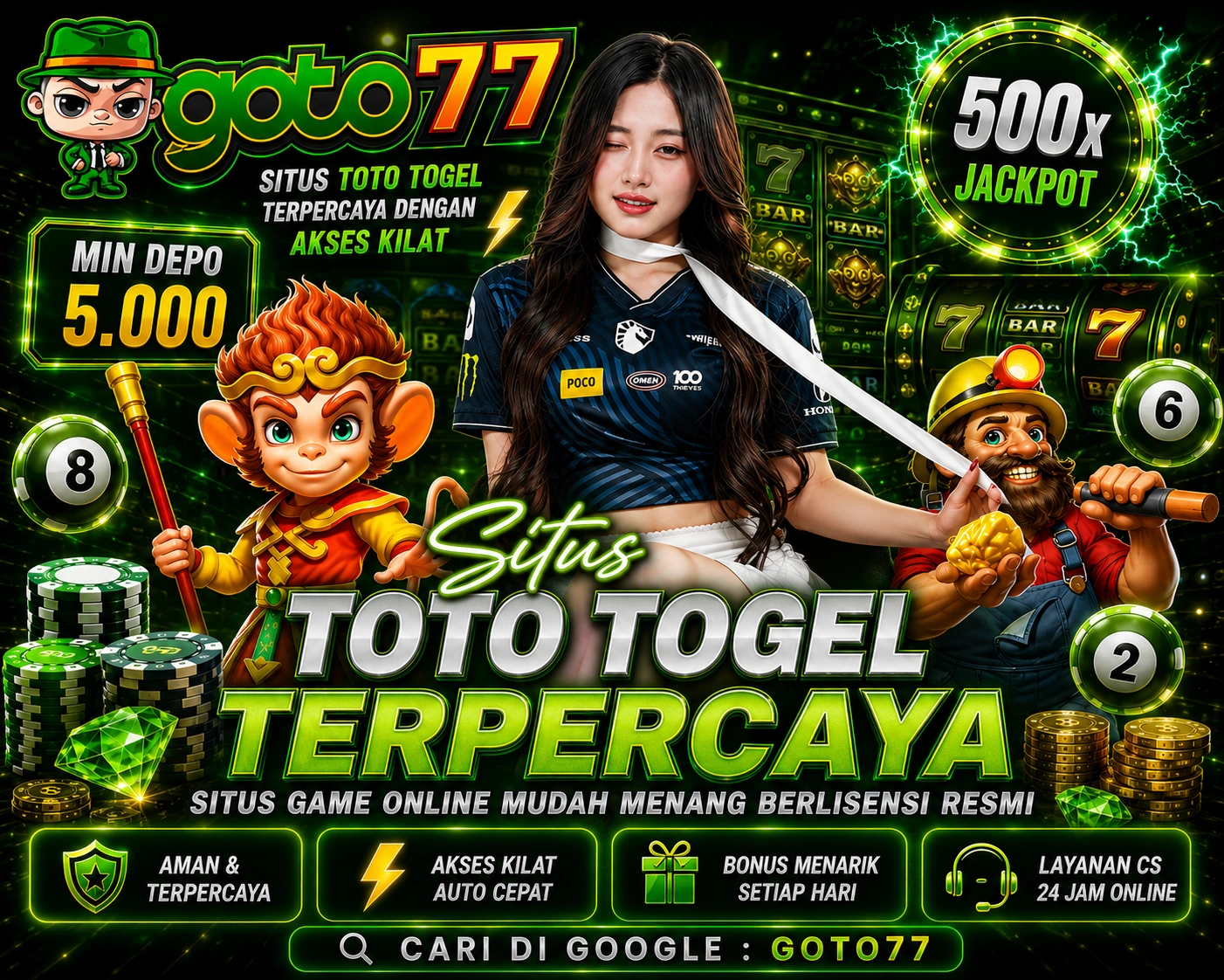 Galeri foto GOTO77 : Link Login & Daftar Situs Toto Togel Dan Slot Gacor77 Dengan Peluang Maxwin Berlimpah Terbaru di Jakarta